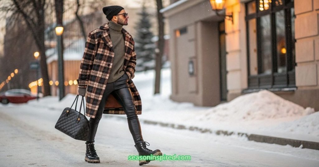 17 Season-Inspired Outfits: Aesthetic Winter Outfit Ideas You’ll Love 5 season inspired winter outfits plaid shacket with turtleneck