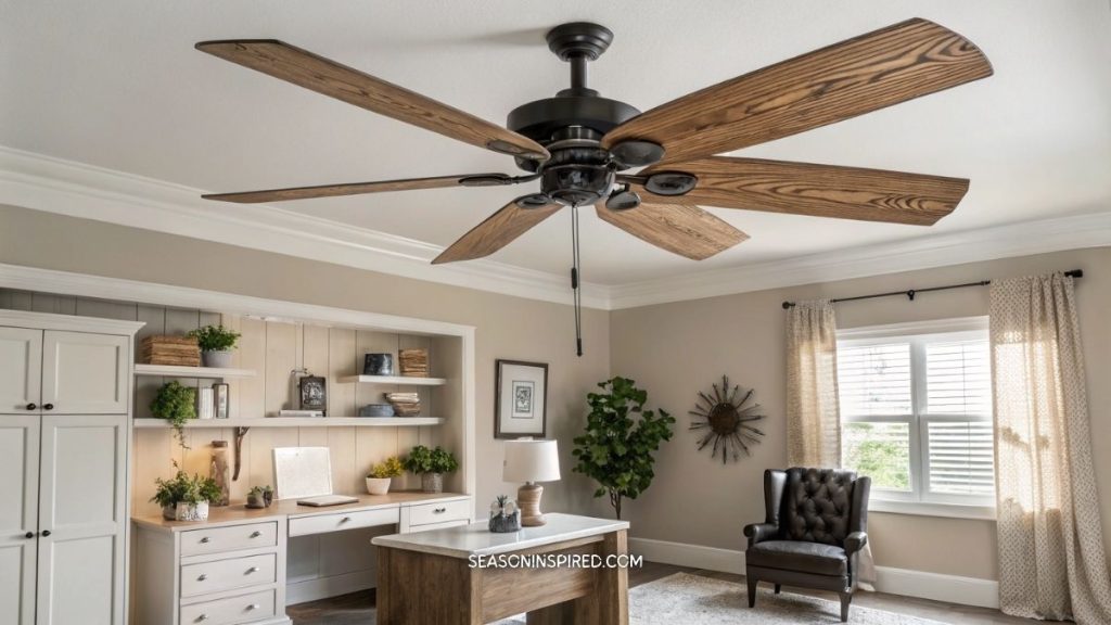60 Rustic Home Office Ideas: Blending Charm & Productivity 15 rustic home office ideas ceiling fan