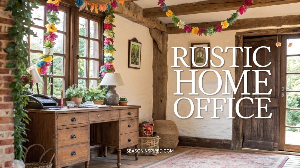 60 Rustic Home Office Ideas: Blending Charm & Productivity 19 rustic home office ideas floral