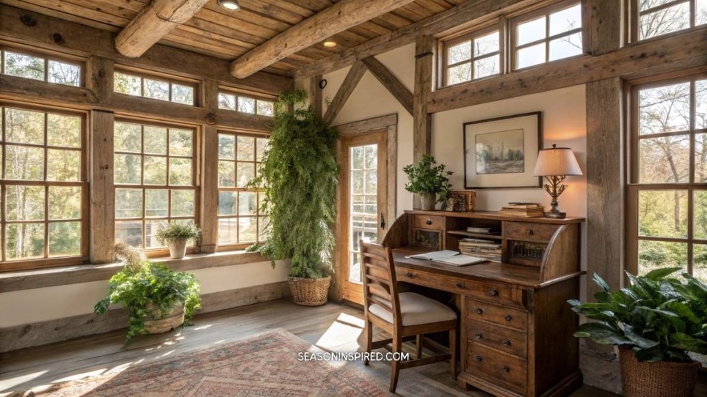 60 Rustic Home Office Ideas: Blending Charm & Productivity 12 rustic home office ideas greenery