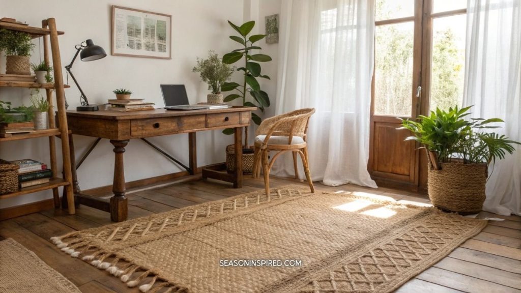 60 Rustic Home Office Ideas: Blending Charm & Productivity 7 rustic home office ideas rug