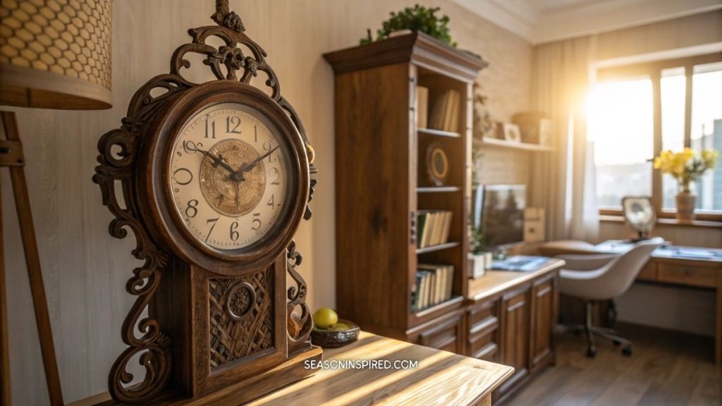 60 Rustic Home Office Ideas: Blending Charm & Productivity 10 rustic home office ideas wall clock