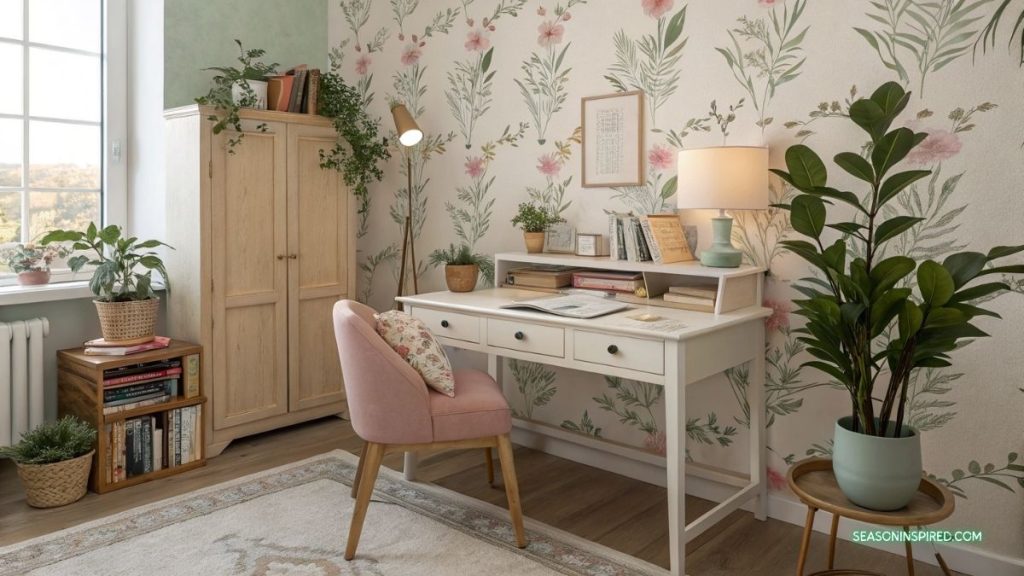 25 Cozy Feminine Home Office Ideas: Style Meets Comfort 4 feminine home office ideas floral
