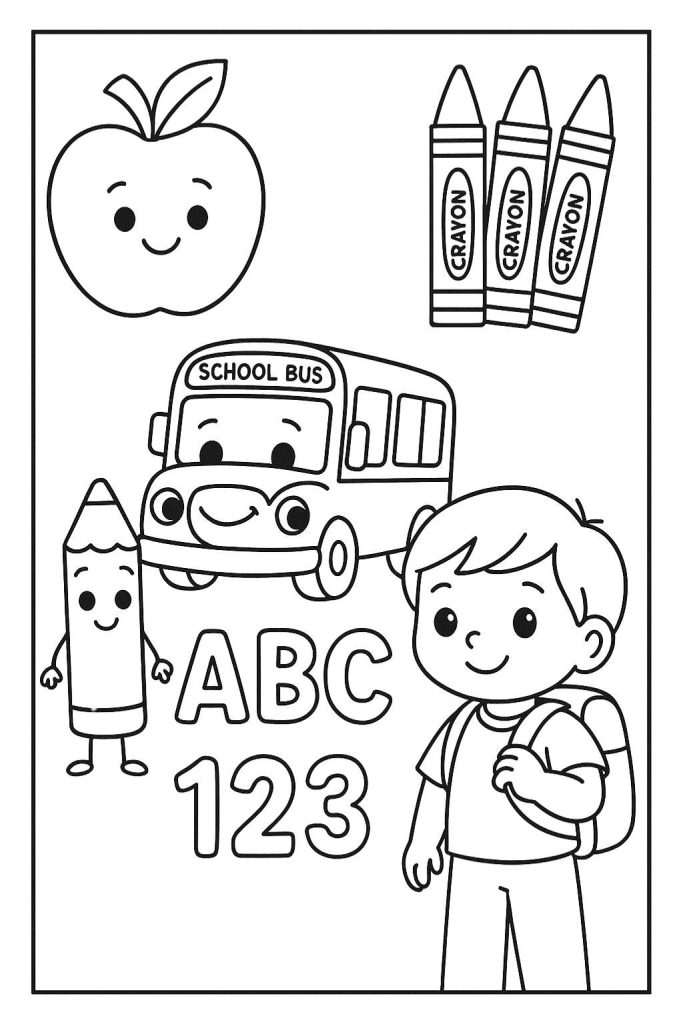 Free Back to School Coloring Pages for Kids (Printable & Fun!) 2 preschool and kindergarten coloring pages