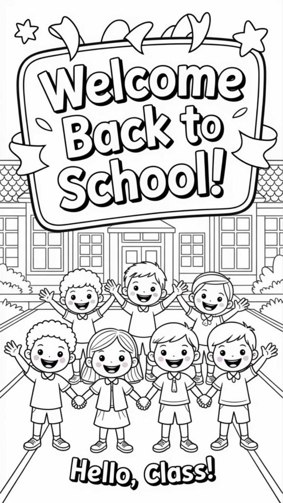 Free Back to School Coloring Pages for Kids (Printable & Fun!) 8 welcome back to school 3