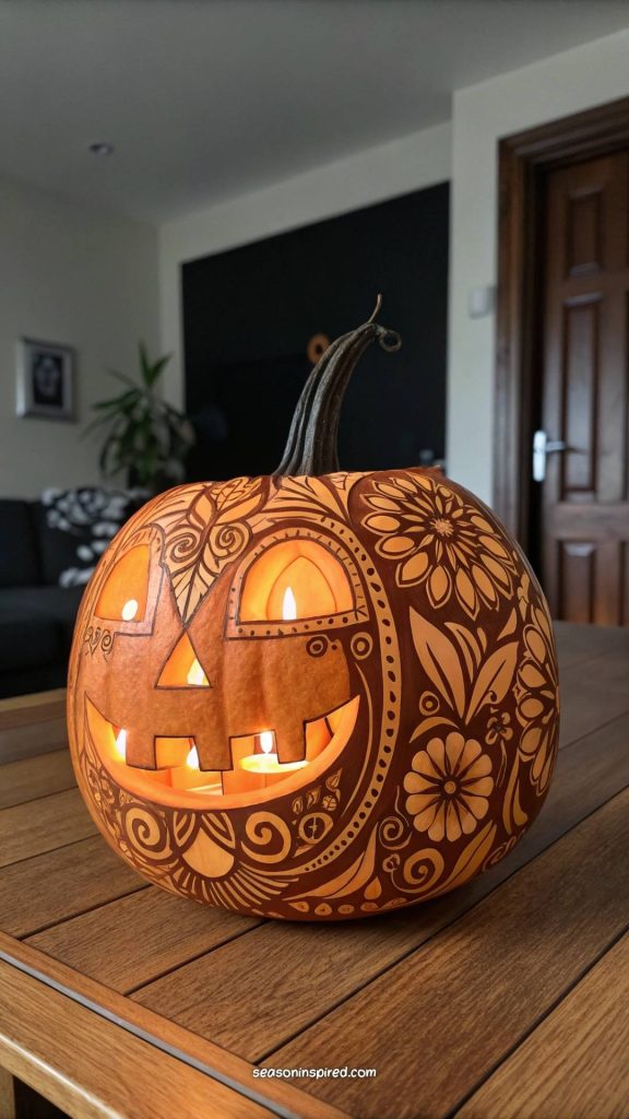 53 Pumpkin Painting Ideas for All Ages & Styles 3 scary pumpkin painting ideas